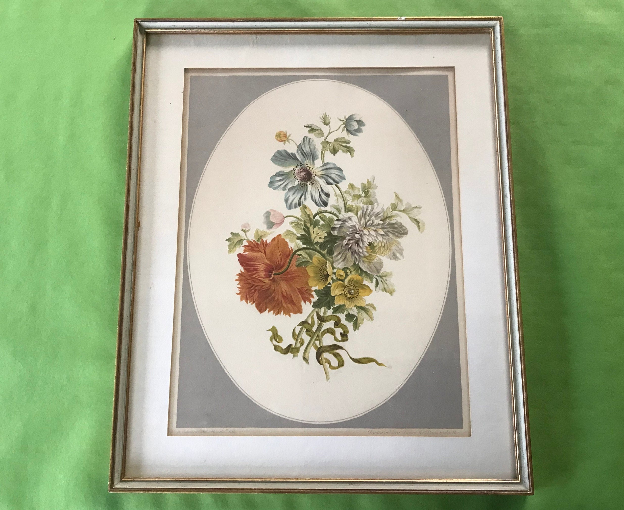bunch of flowers Lithography 1940s