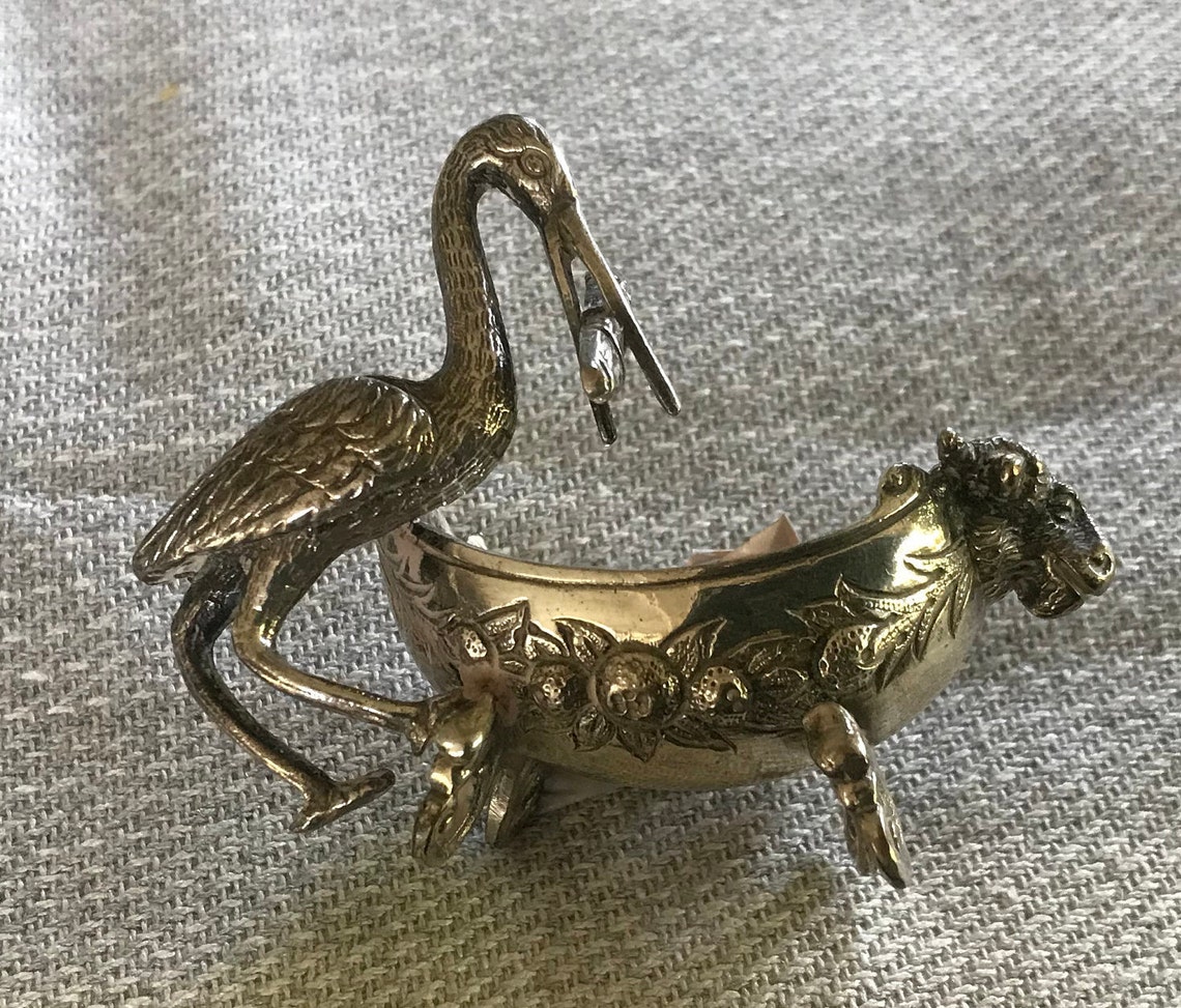 Silver Miniature Stork Baby and Cradle Silver 800 Etsy