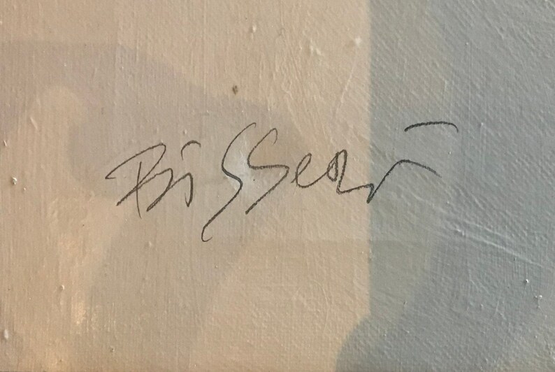 May include: Black and white signature of the artist, "Big Sean", on a light beige background.