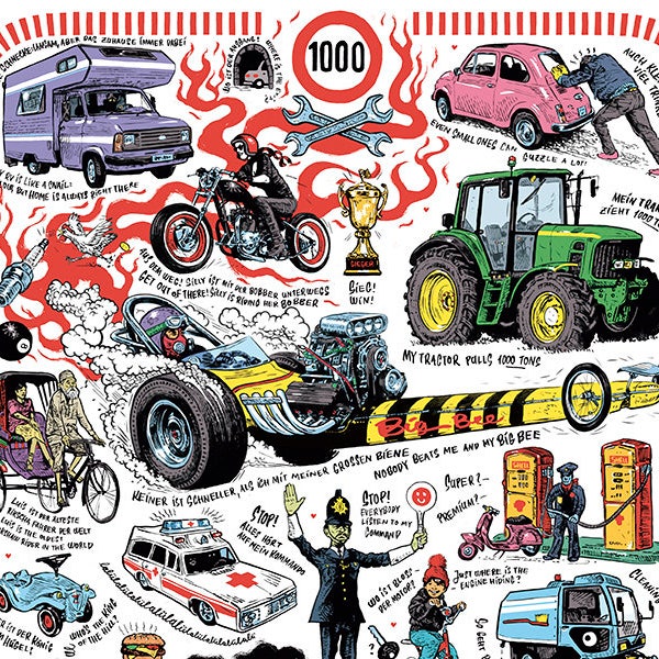 Auto Sammlung Poster Illustration  Kinder verkehr comic polizei motorrad Laster Truck Urban Stadt Strasse F1 fahrrad garage schnell spass