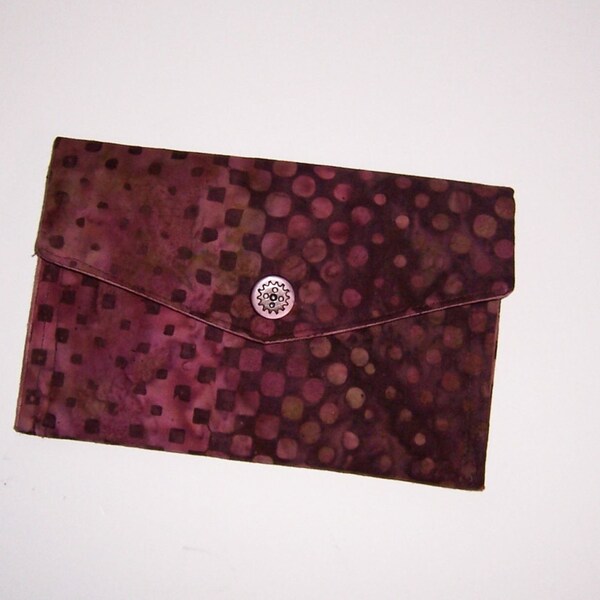 Cotton Batik Wallet, Wallet with Zipper, Minimalist Wallet, Passport Holder