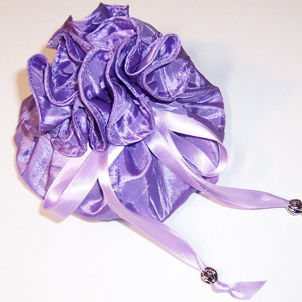 Jewelry Holder, Jewelry Pouch, 8 Pocket Pouch, Lavender Pouch, Taffeta Jewel Bag, Bridal Shower Gift