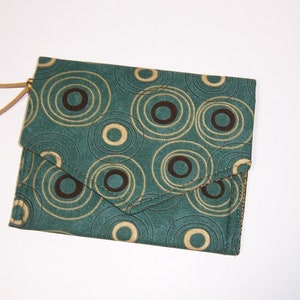Cartera de señoras, Cartera pequeña, Cartera de impresión verde, Cartera de tela delgada, Cartera con cremallera