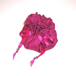Fuchsia Jewelry Bag, 8 Pocket Pouch, Holder for Jewelry, Travel Accessory