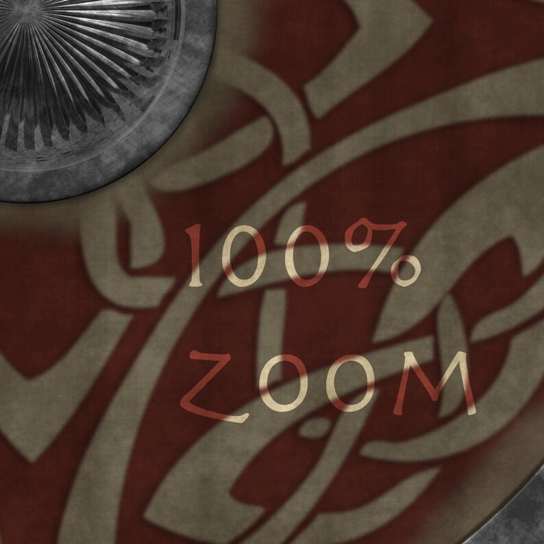 May include: A close-up of a red and beige patterned background with the text "100% ZOOM" in white.