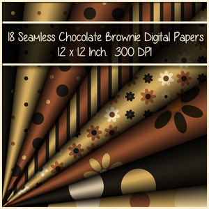 18 Seamless Brown Yellow Caramel Orange Polkadot and Striped Digital Papers