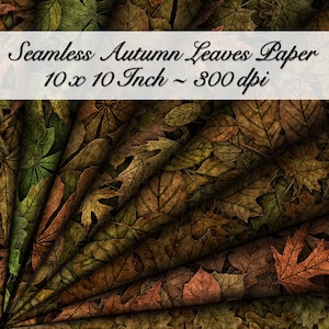 10 Digital Seamless Autumn Leaves Textures Digital Papers. 10 Inch. 300 DPI image 1