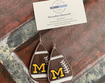 Michigan Football Earrings