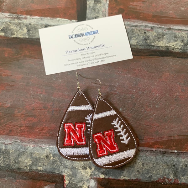 Nebraska Football Earrings