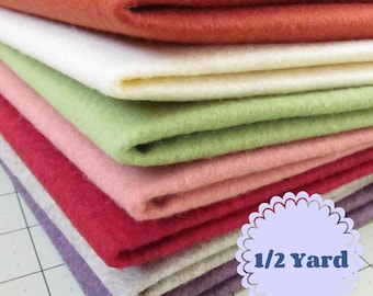 1/2 Yard Merino Wool blend Felt 20% Wool - Cut to order - You Choose Color