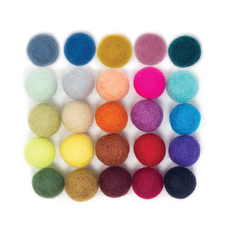 10 Pieces 2.5 CM Felt Balls, Felt Pom Poms, Felt Balls, Felt Poms, Wool Felt Beads, Felted Balls, Felt Beads, Felt Ball Garland image 1