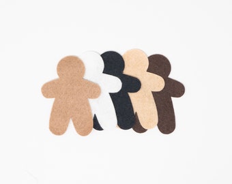 12 Gingerbread Man Wool Blend Felt Die Cuts / Appliques You pick color