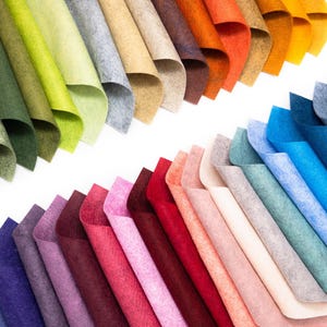 Colección de 35 piezas de colores jaspeados: sábanas de fieltro de mezcla de lana merino imagen 2