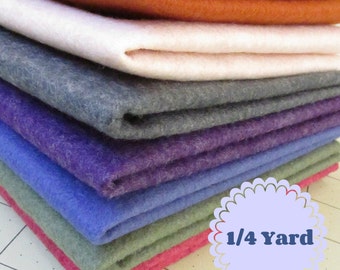 1/4 Yard Merino Wool blend Felt 35% Wool - Cut to order - You Choose Color