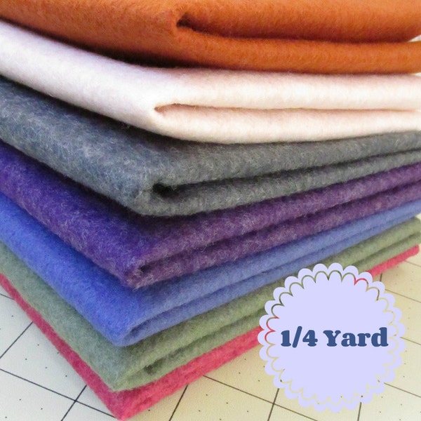 1/4 Yard Merino Wool blend Felt 35% Wool - Cut to order - You Choose Color