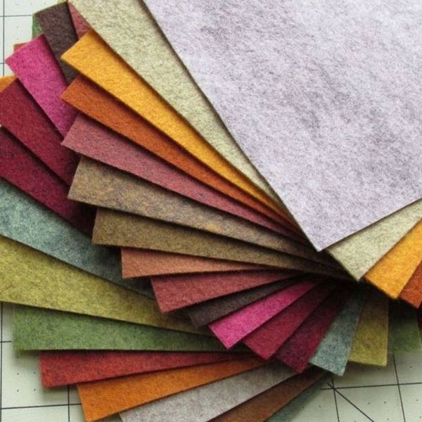 21 -  Fall Colors Collection - Merino Wool blend Felt Sheets