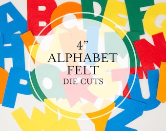 4" Felt Alphabet Die Cut Letters - Set of 2 | Merino Wool Blend Felt | Applique Letters for Crafting