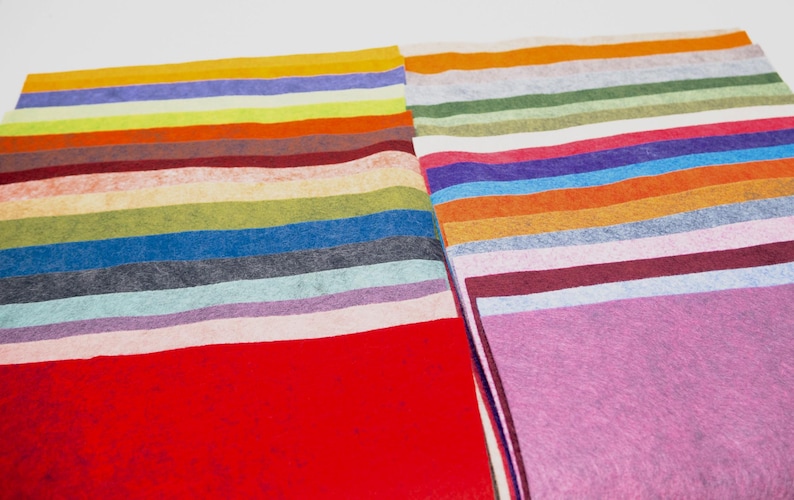 Colección de 35 piezas de colores jaspeados: sábanas de fieltro de mezcla de lana merino imagen 3
