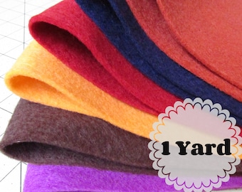 1 Yard 100% Merino Wool Felt - Cut to order - You Choose Color