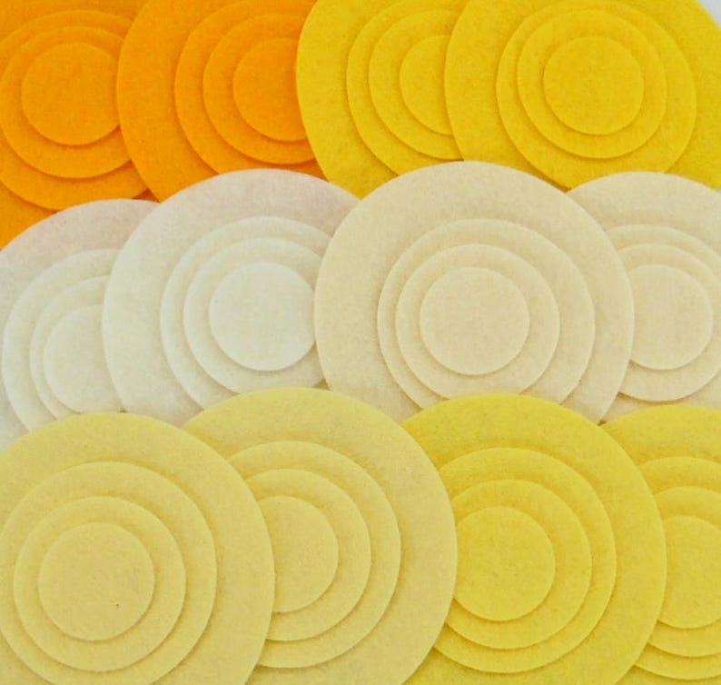 Daffodil Circles 48 Die Cut Wool Blend Felt Circles Etsy