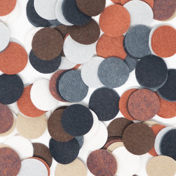 Naturals - 128 Die Cut 1"  Wool Blend Felt Circles