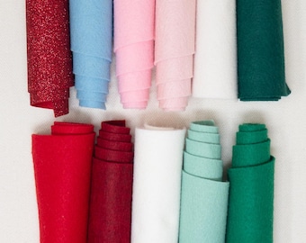 11pc 9"X12" Christmas Collection Merino Wool blend Felt