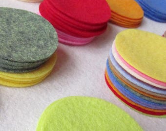 200 Wool Felt 3/4" Circle Die Cuts UPICK Colors - Penny Rug - Bow Making