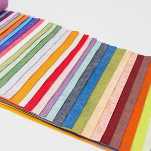 Colección de 35 piezas de colores jaspeados: sábanas de fieltro de mezcla de lana merino imagen 4
