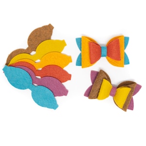 3 inch wool Felt die Cuts // 6 Bows - Hayride or Mix and Match