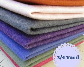 3/4 Yard Merino Wool blend Felt 35% Wool - Cut to order - You Choose Color