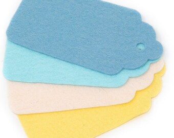 6 Wool Blend Felt Gift Tag Die Cuts - U Pick Color