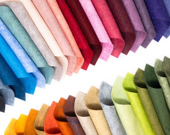 35 -  Heathered Colors Collection - Merino Wool blend Felt Sheets