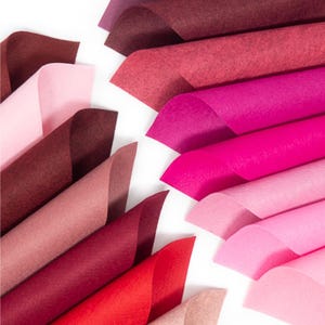 15 - 9&quot;X12&quot; Reds/Pinks Colors Collection Merino Wool blend Felt