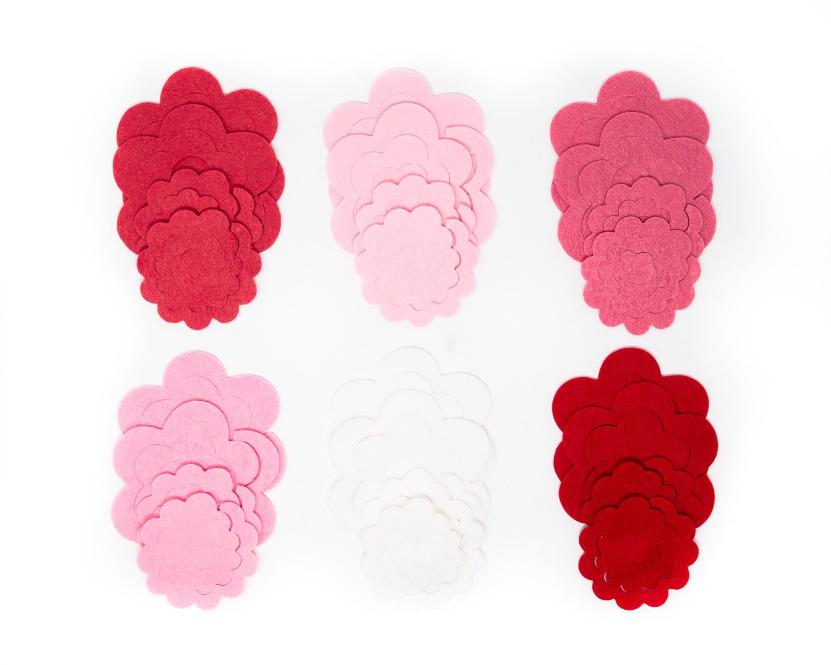 12 Large Wool Blend Felt 3D Roses Die Cut Applique Flowers - Sweet Dreams