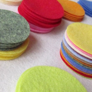 32 Wool Felt 2&quot; Circle Die Cuts UPICK Colors - Penny Rug - Bow Making