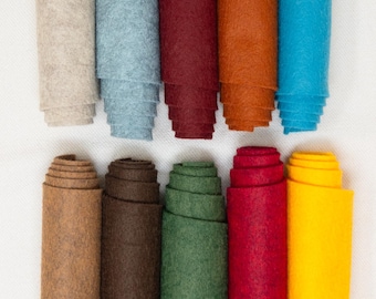 10pc Autumn Harvest Collection Merino Wool Blend Felt | 9"x12" Sheets