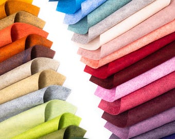 35 Stück Heathered Colors Collection - Merino-Wollmischung Filzplatten