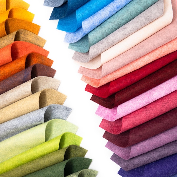35pc Heathered Colors Collection - Merino Wool blend Felt Sheets