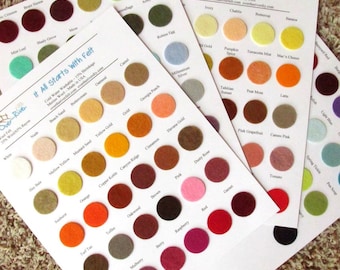 Wool Blend Color Cards - 139 Colors