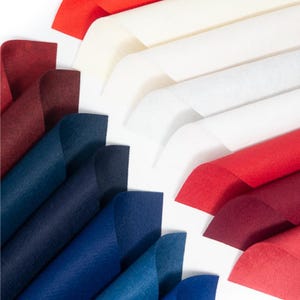 15 - 9&quot;X12&quot; Red White Blue Patriotic Colors Merino Wool blend Felt