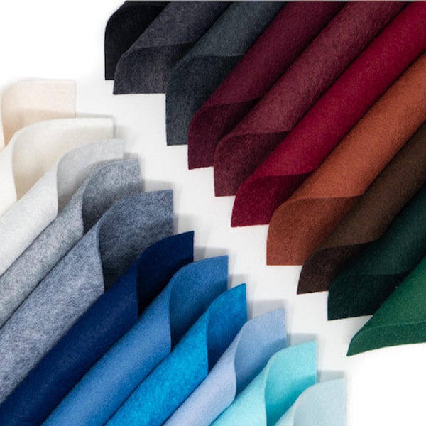 21pc Winter Colors Collection - Merino Wool blend Felt Sheets
