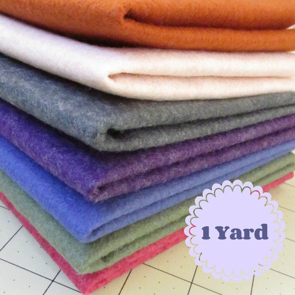 1 Yard Merino Wool blend Felt 35% Wool - Cut to order - You Choose Color