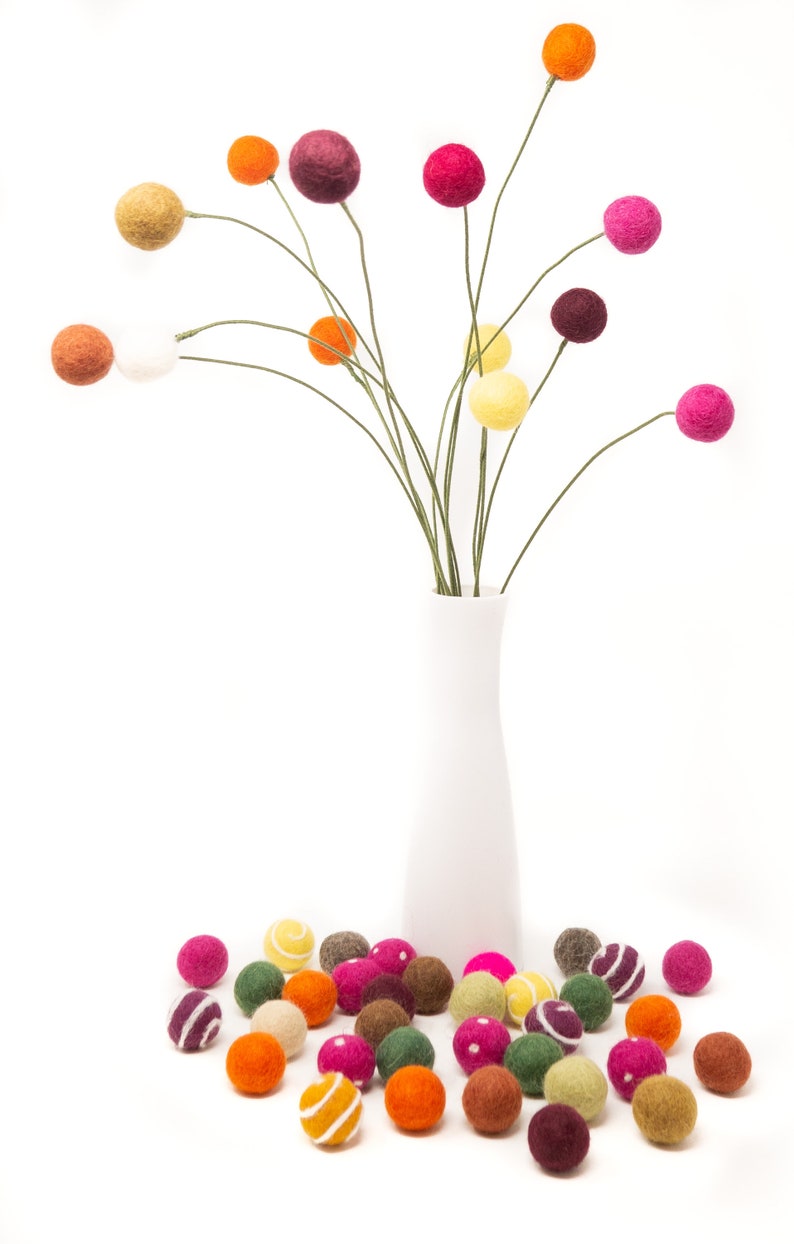 10 Pieces 2.5 CM Felt Balls, Felt Pom Poms, Felt Balls, Felt Poms, Wool Felt Beads, Felted Balls, Felt Beads, Felt Ball Garland image 7