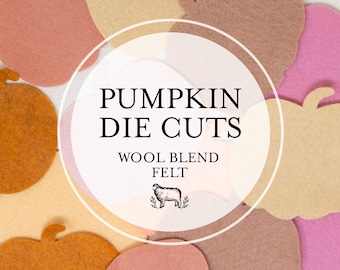 Pumpkin Wool Blend Felt Die Cuts | Fall Crafting Die Cut Appliques