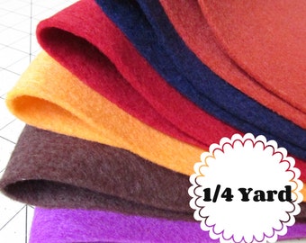 1/4 Yard 100% Merino Wool Felt - Cut to order - You Choose Color