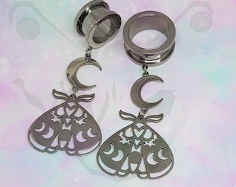 Moth and Moon stalen oordopjes: Wicca Goth-hangtunnel (tot 30 mm)