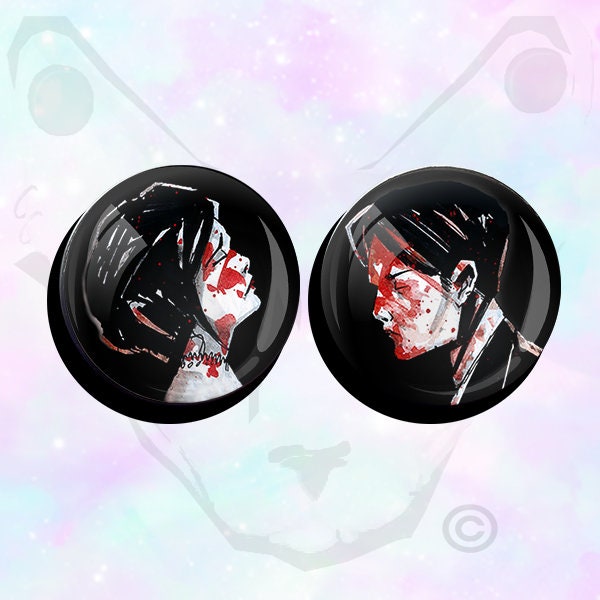 Big Size Pair MCR Blood Couple Chemical Romance on Ear Plugs up to 50mm (2")