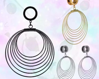 Oordopjes met drie ringen: Tunnels van 316L chirurgisch staal (30 mm)