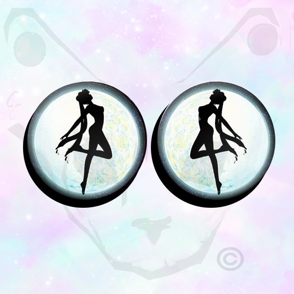 Big Size Pair  Sailor Moon  Super Cute Ear Plugs up to 50mm (2")