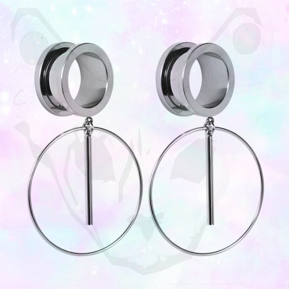 Tunnels D'Oreilles En Acier Inoxydable 24 Mm - Lot De 2 - Design Cerceau Argenté Élégant, Idéal Cadeau Anniversaire